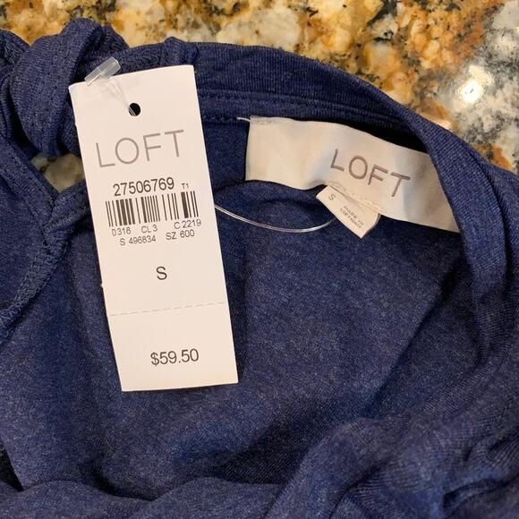 NWT LOFT Navy Tie-Back Sleeveless Nautical Swing Dress - SIZE XS - Picture 9 of 10